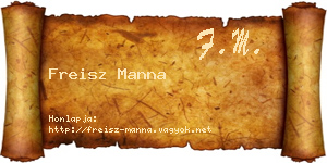Freisz Manna névjegykártya